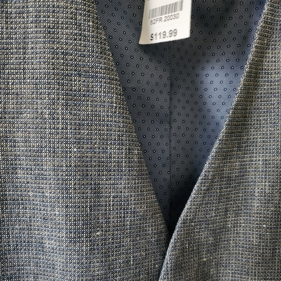 🆕️ Joseph Abboud Linen Blend Vest / Waistcoat Chambray Back Size M NWT - Picture 9 of 10